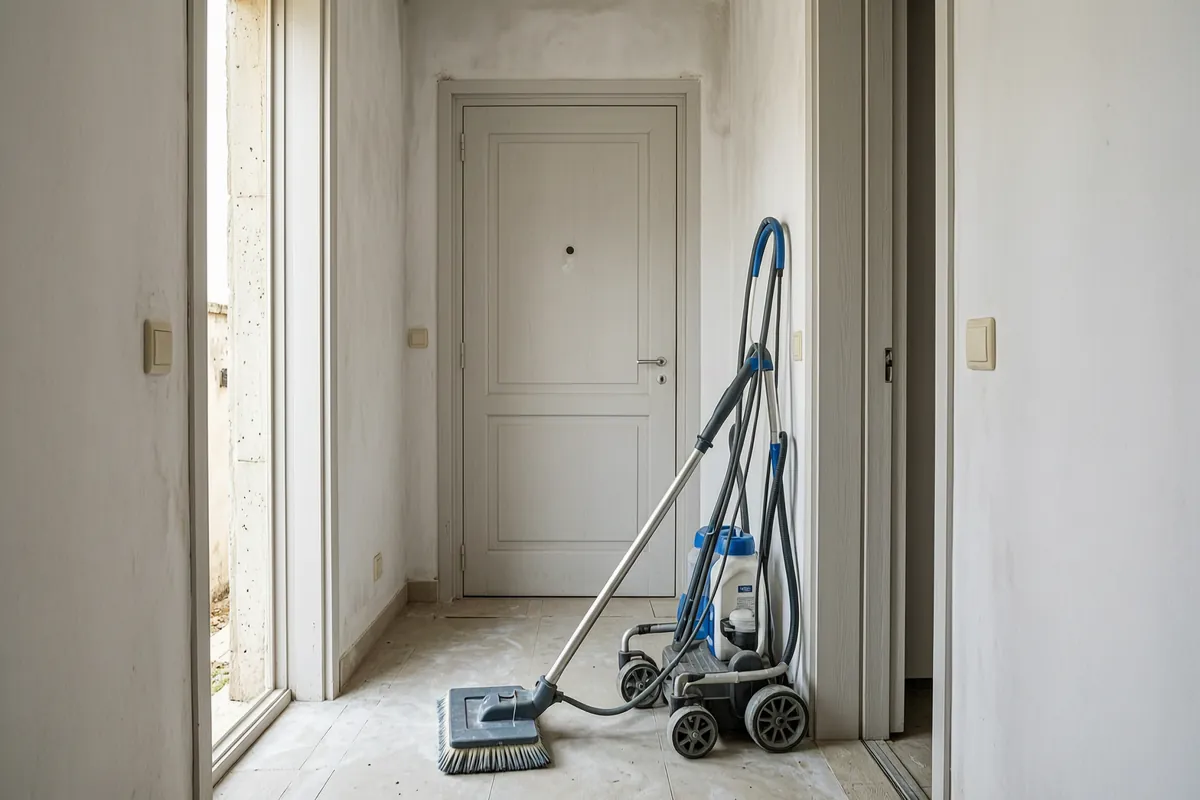 Equipo de limpieza en una vivienda de Castellón de la Plana